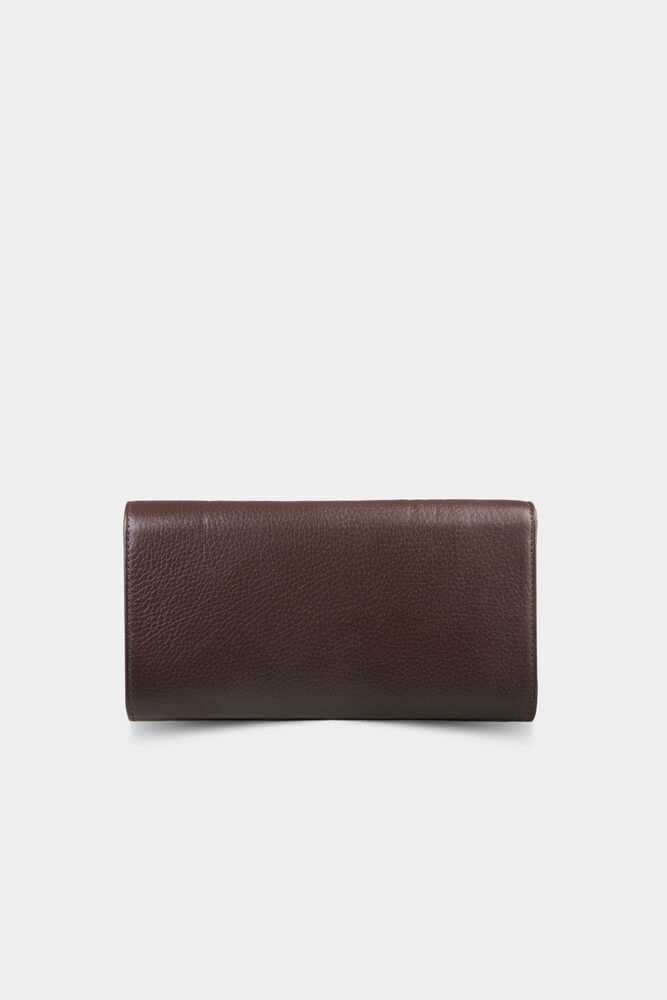 Brown Zippered Leather Ladies Wallet