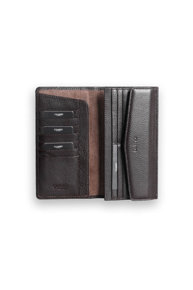 Brown Leather Women's Wallet with Phone Entry