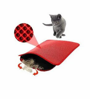 Cat Toilet Mat with Sieve - Red