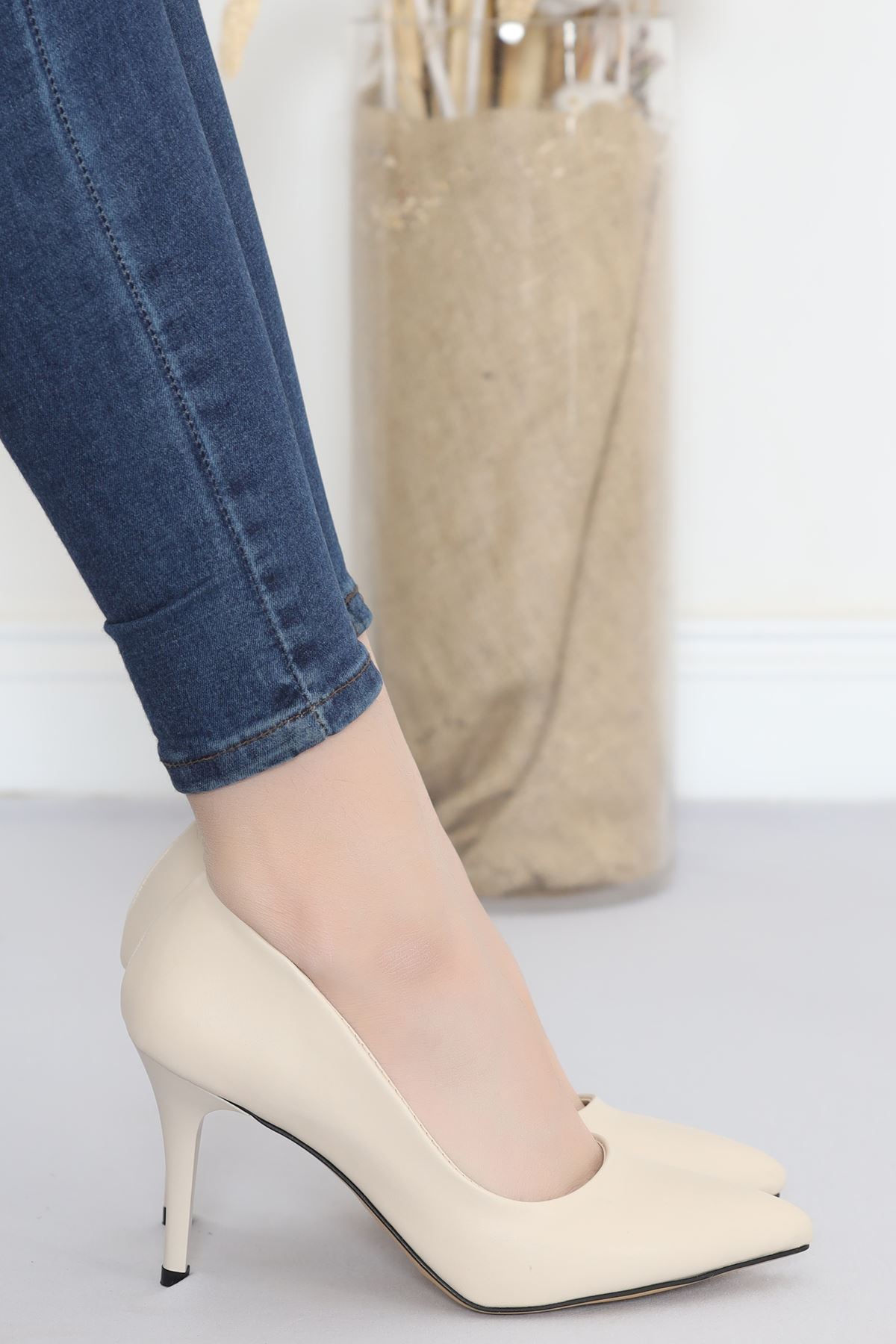 8 Cm Heeled Shoes Beige