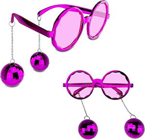 Disco Bulk Earrings Party Goggles Pink Color