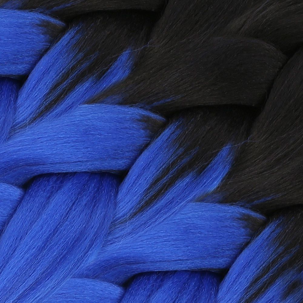 Afro Braiding Synthetic Color Transition Hair 100 Gr. / Black / Dark Blue Ombré