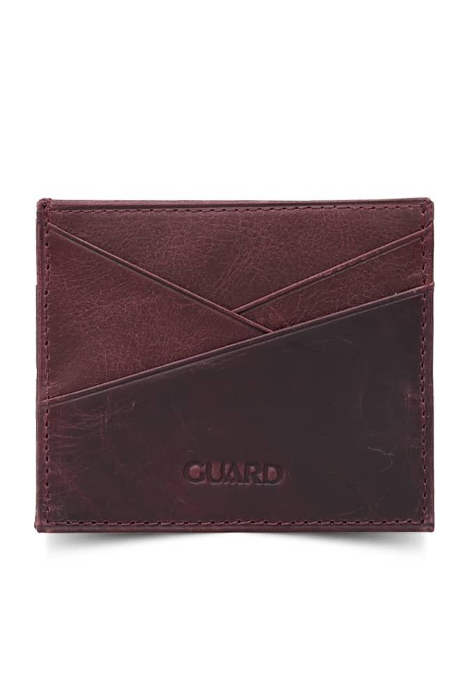 Antique Burgundy Genuine Leather Card Holder