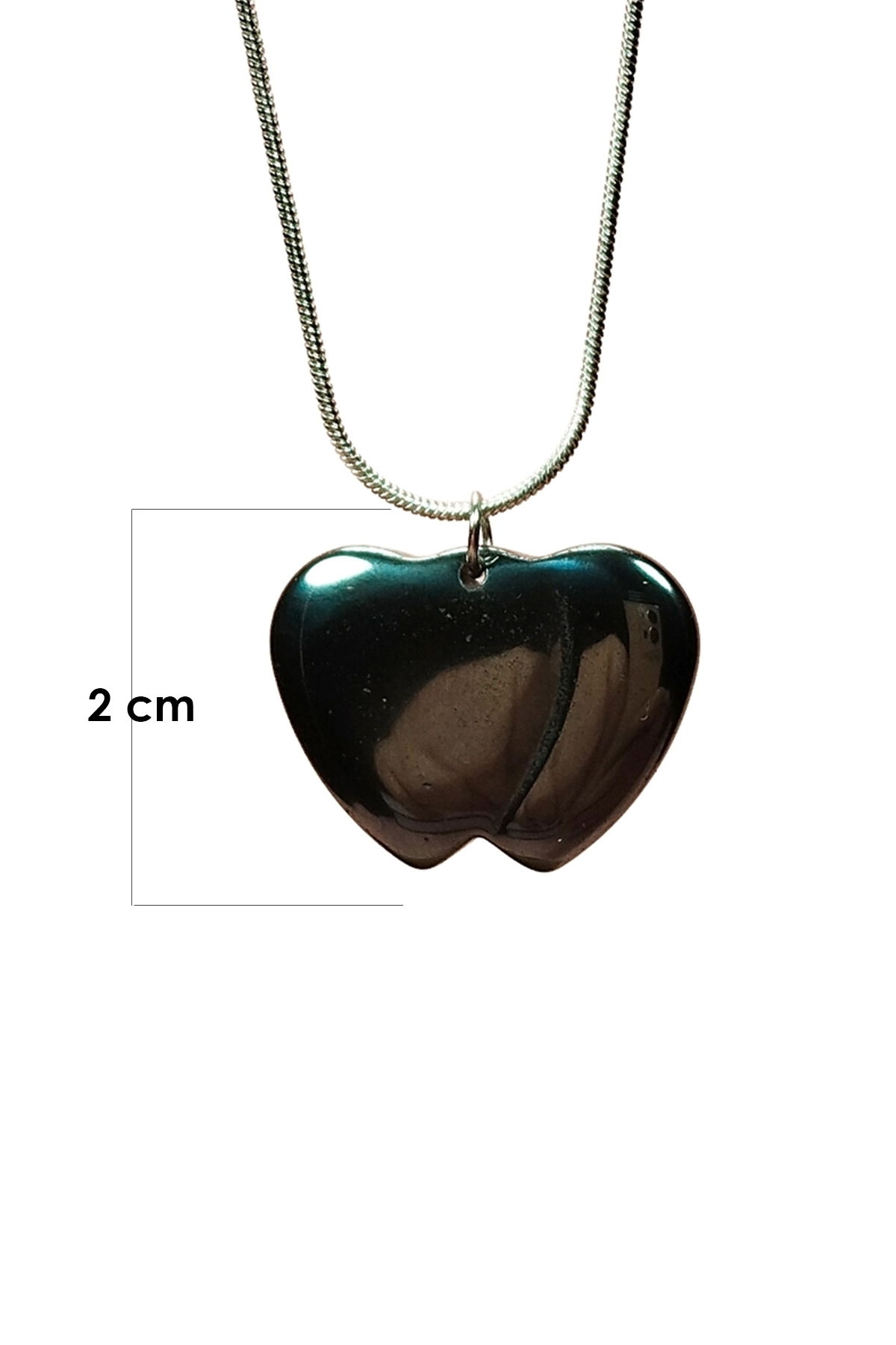 Hematite Natural Stone Handmade Pendant with Chain: 2 cm Chain: 20 cm Boxed