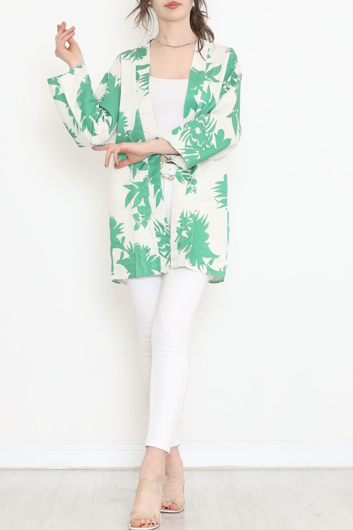 Patterned Kimono Green