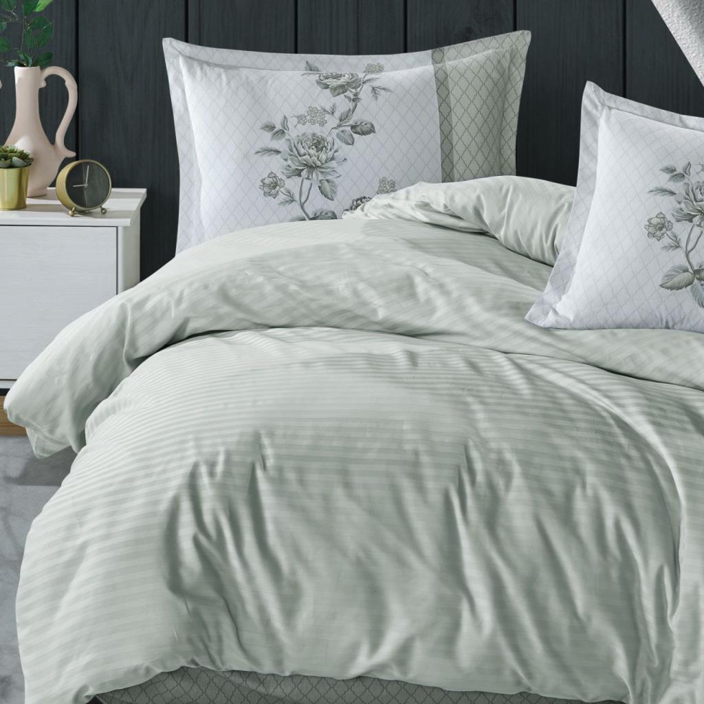 Boutique Series Striped Ranforce Double Duvet Cover Suave v5 Green