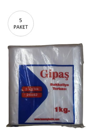 Grocery Nylon Bag 3'kg 26x42 cm 5 Pack (Approximately 825 Pieces)