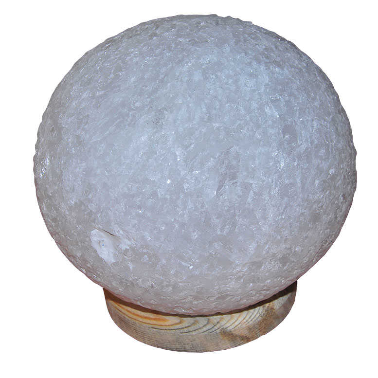 Sphere Shaped Natural Rock Salt Lamp White 6-7 Kg With Wired Bulb