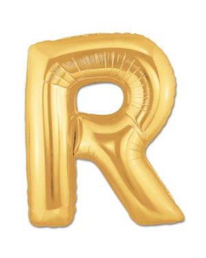 R Letter Foil Balloon Gold Color 40 inch