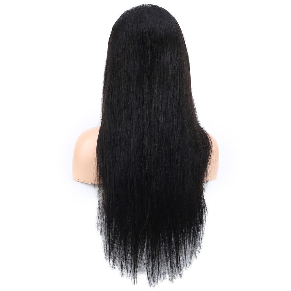 Front Lace Real Hair Tulle Wig Straight / Natural / 65/70cm