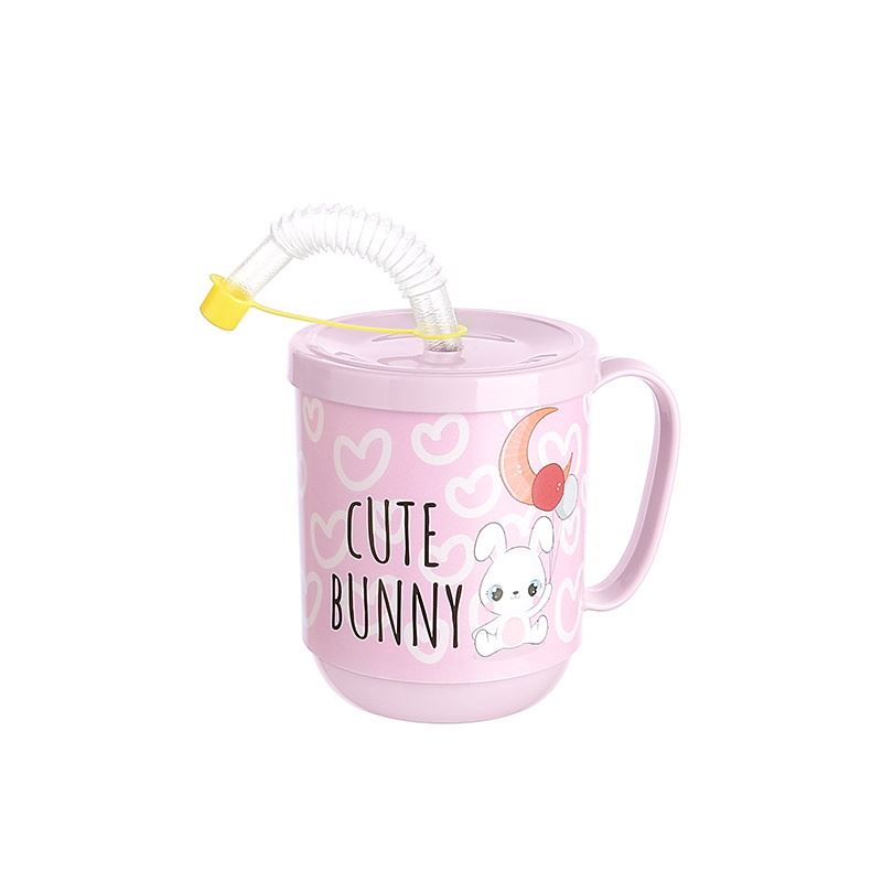 Funny Straw Children's Drinking Glass Patterned Cup 350ml