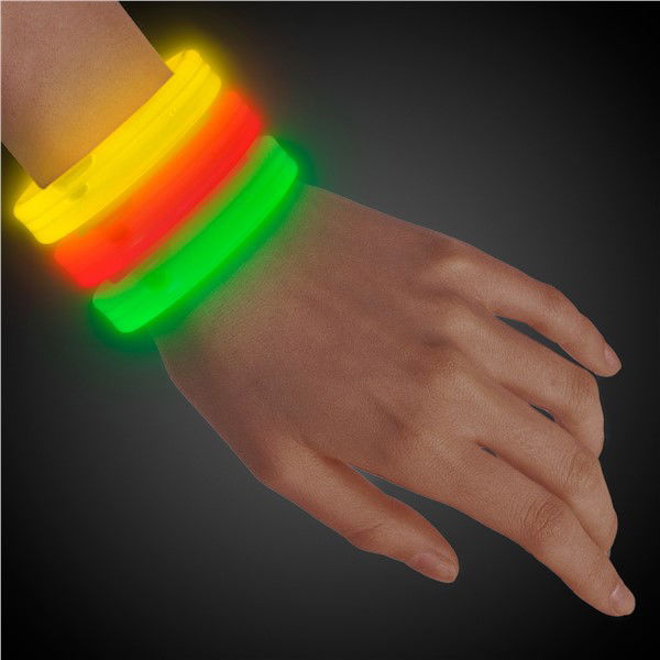 Glow Party Extra Thick Printable Phosphorescent Wristband 6 Colors 6 Pieces