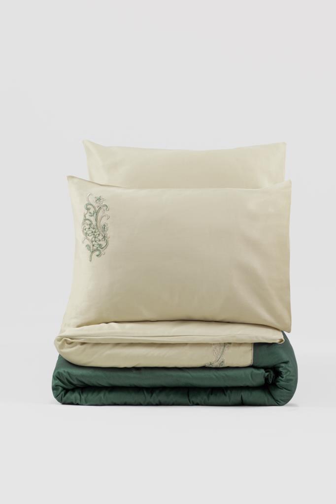 Embroidered Double Sateen Duvet Cover Set Andy Green