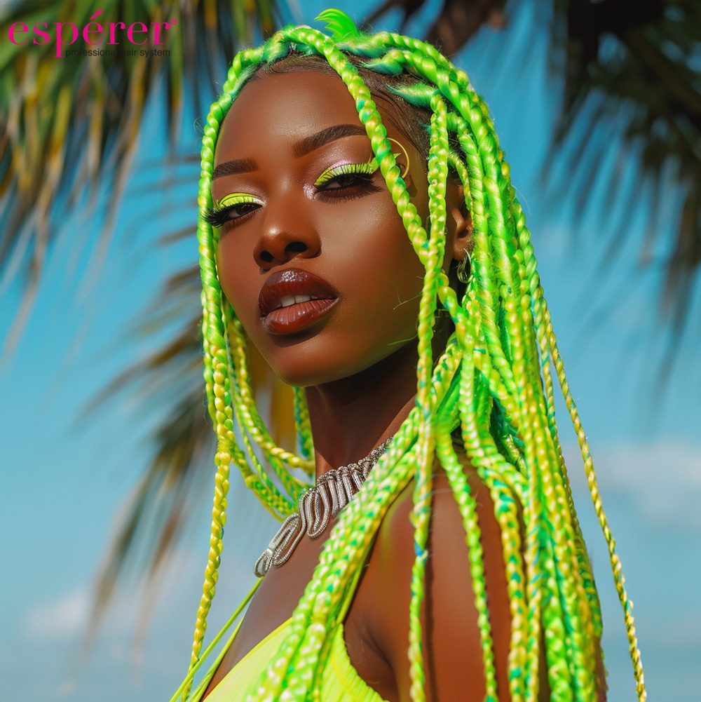 Synthetic Braiding Hair Esperer 100 Gr. / Neon Green