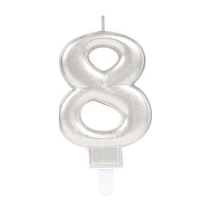 8 Digit Candle Silver Color