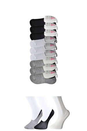 Black Gray and White Women's Babet Socks 9 pairs