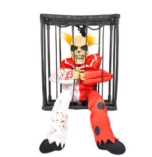 Prisoner Joker Skeleton Decoration with Movable Sound Sensor 22x27 cm