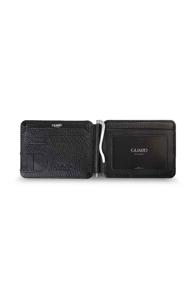 Black Clip Leather Card Holder