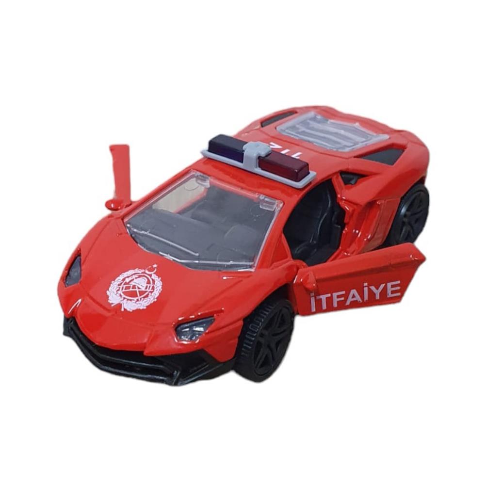 Pull Drop Metal Car Lamborgini - Fire Brigade