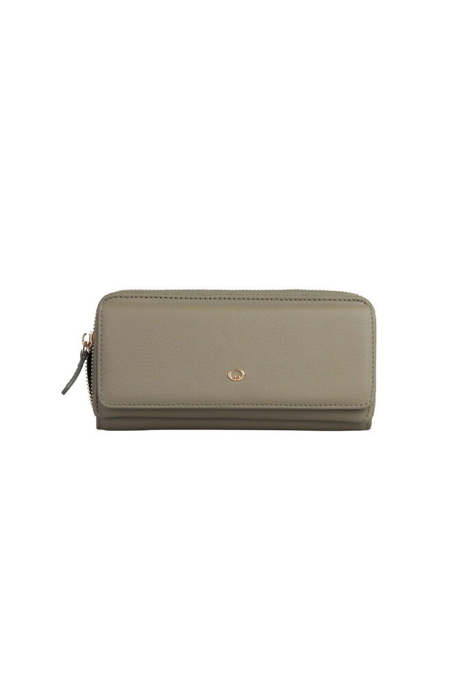 Khaki Green Leather Lady Wallet