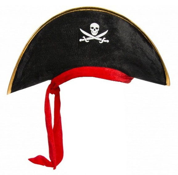 Child Size Velvet Jack Sparrow Sailor Captain Jack the Pirate Hat 45x16 cm