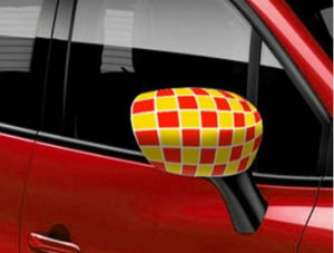 Car Mirror Cover 2 Pcs - Yellow Red