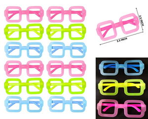 Phosphorescent Square Model Glow Party Glasses Glow In The Dark Glasses 12Pcs