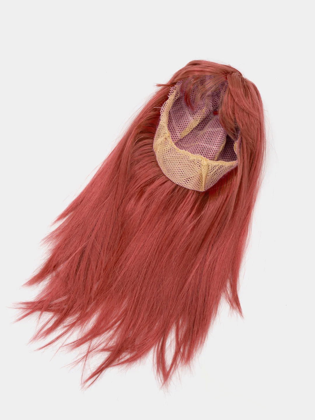 Red Color Straight Cut Long Party Wig Plug Hair