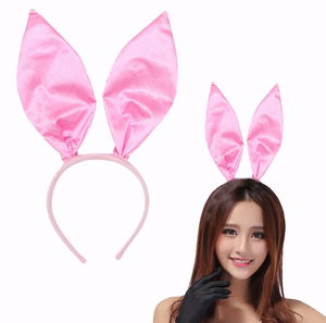 Pink Color Satin Finish Shapeable Bunny Ear Crown 35x11 cm