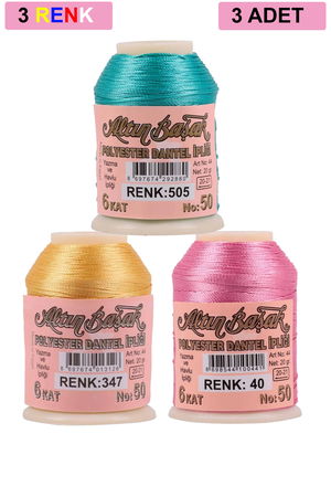 3 Pieces Altinbasak Oya and Lace Floss 20 gr - Turk - No: 347 - 040 - 505