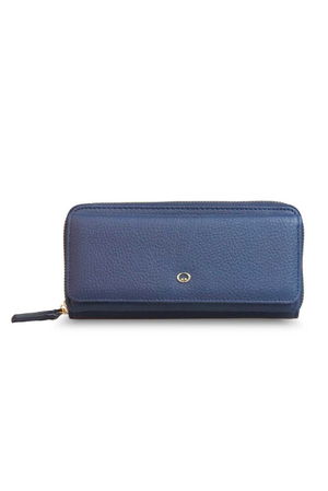 Navy Blue Leather Lady Wallet