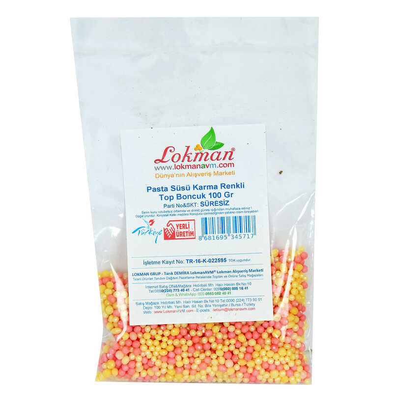 Cake Ornament Bead Granule Candy Mixed Color 100 Gr Package