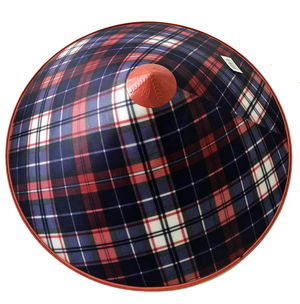 Checked Satin Finish Blue Red Vietnamese Hat