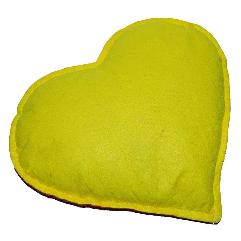 Heart Patterned Natural Rock Salt Pillow Yellow - Red 2-3 Kg