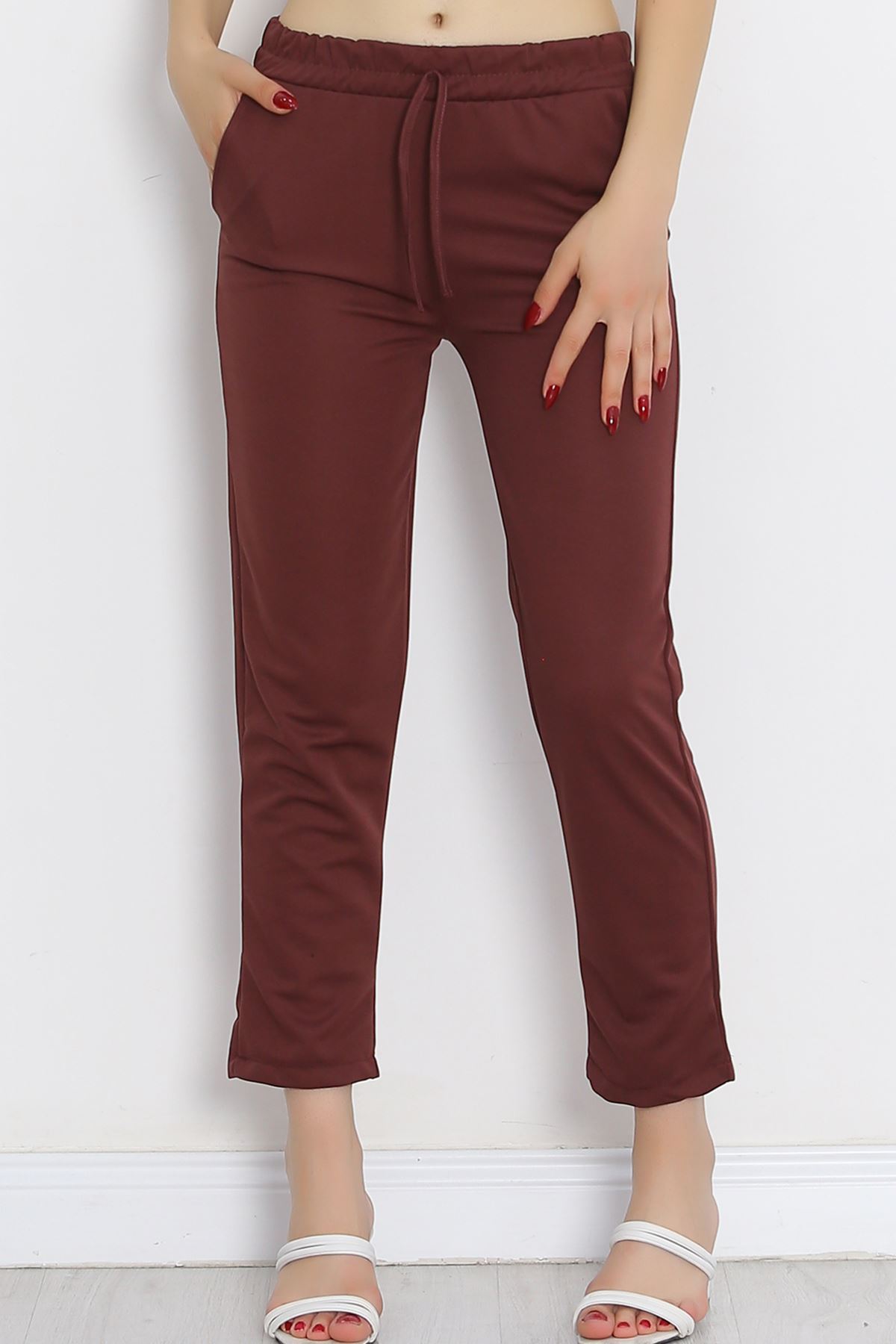 Crepe Lace-up Detailed Trousers Mud