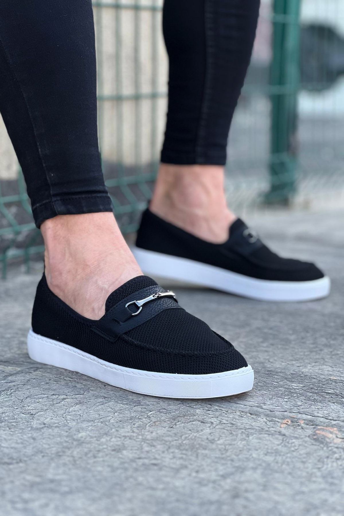 060 Black Tricot Babet Men's Casual Shoes