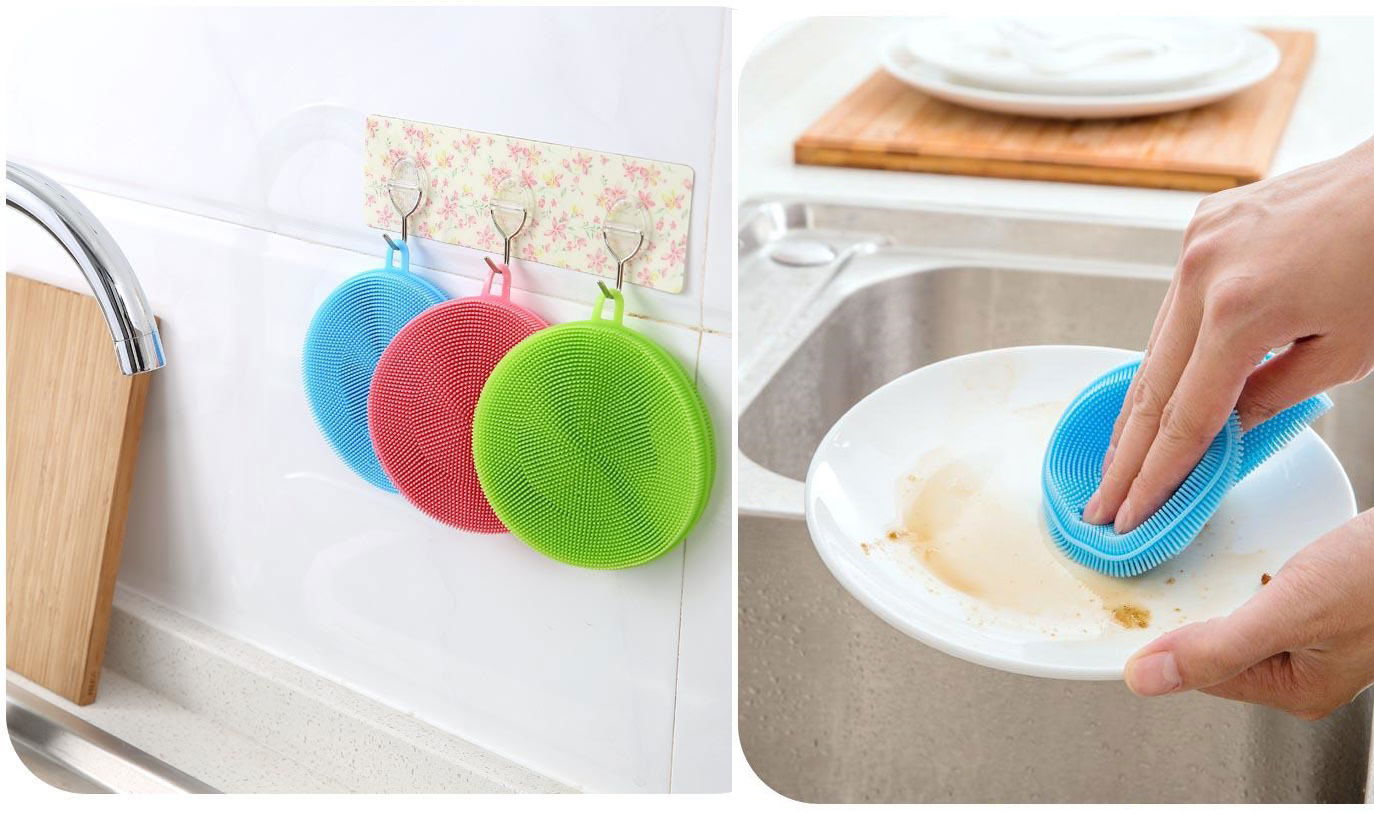 2-piece Multipurpose Silicone Dish Brush -Nihale-Handle