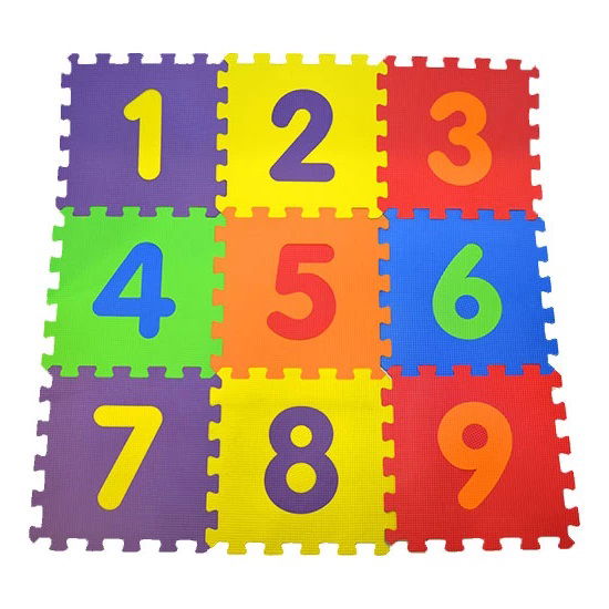 9 Piece Kids Play Tiles Eva Puzzle Floor Mat Numbers Educational Play Carpet