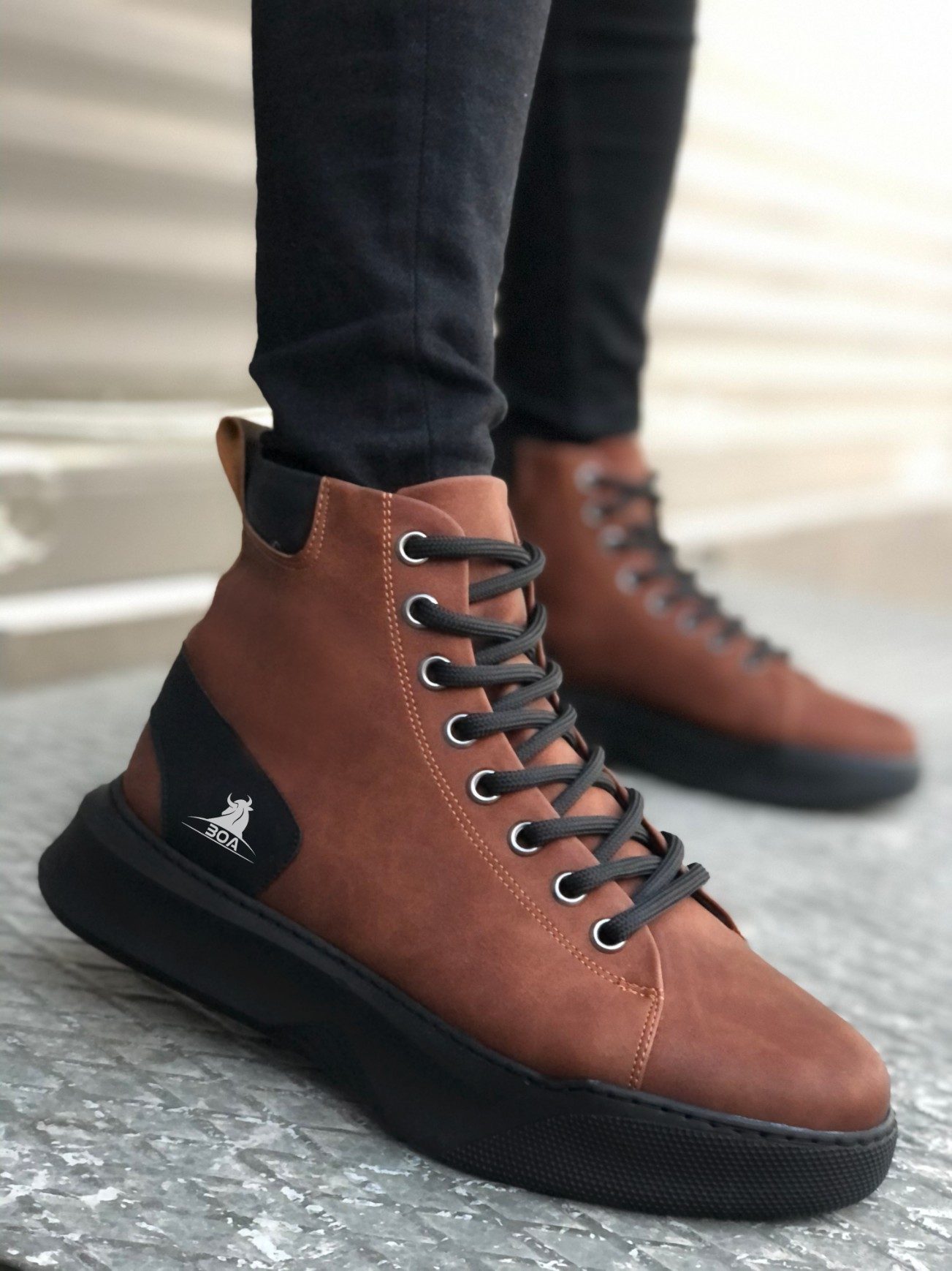 Lace-up Men's High Sole Taba Sport Boots