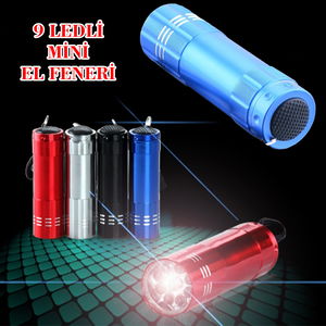 Super Bright 9 Led Metal Mini Flashlight