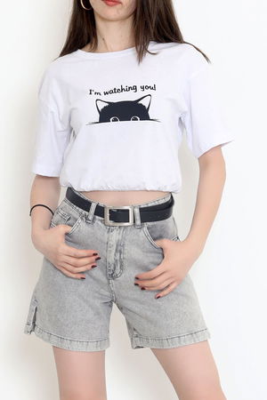 Elastic Waist T-Shirt White