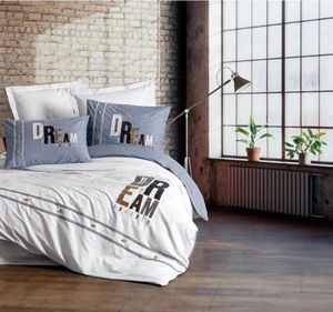 Mood Embroidered Ranforce Single Duvet Cover Forever Gray