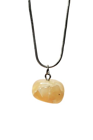 Calcite Natural Stone Handmade Pendant with Chain: 1.5 cm Chain: 20 cm Boxed