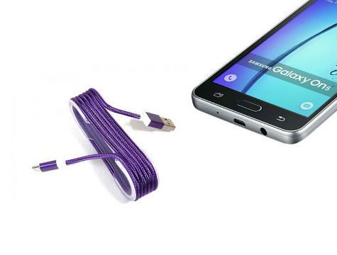 Android Braided Colorful Steel Charging Data Cable - Purple