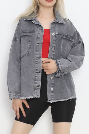 Front Pockets Denim Jacket Anthracite