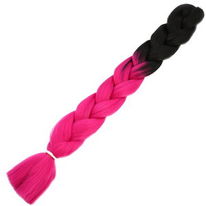 Afro Braiding Synthetic Color Transition Hair 100 Gr. / Black / Fuchsia