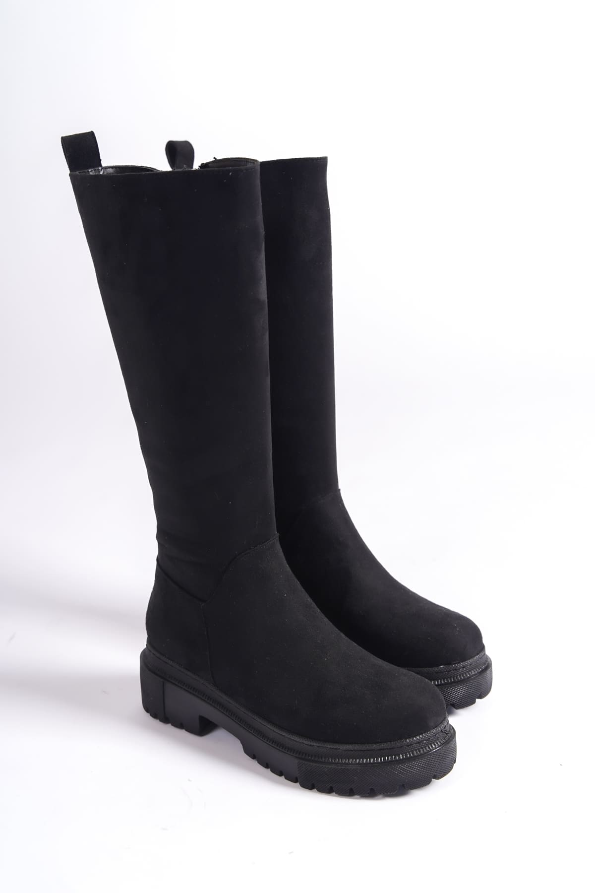 CLZ948 Lace-up Zippered Suede Orthopedic Sole Water and Cold Resistant Women's Boots ST Black