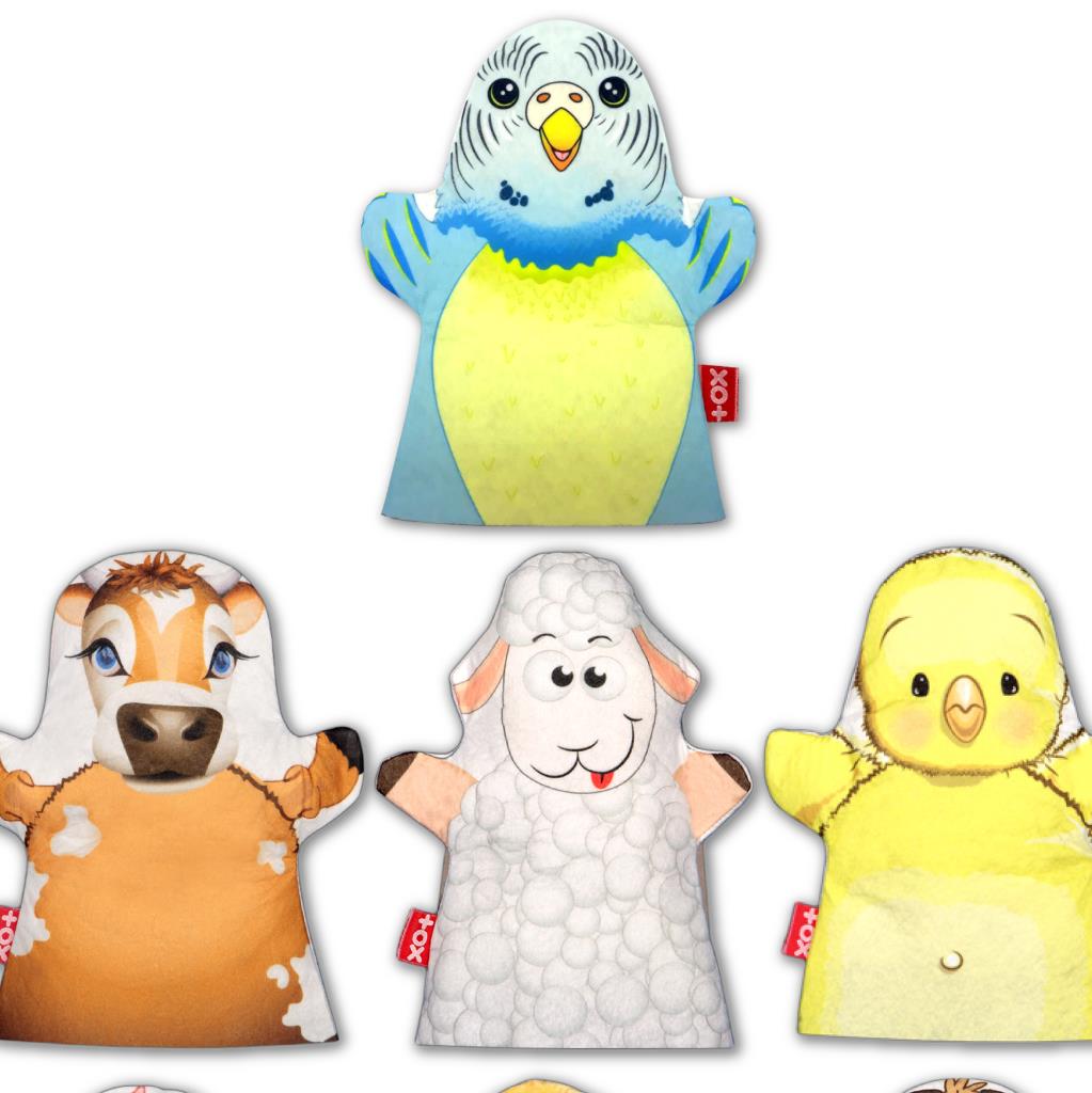 7 Piece Pets Hand Puppet Set , Educational Toy