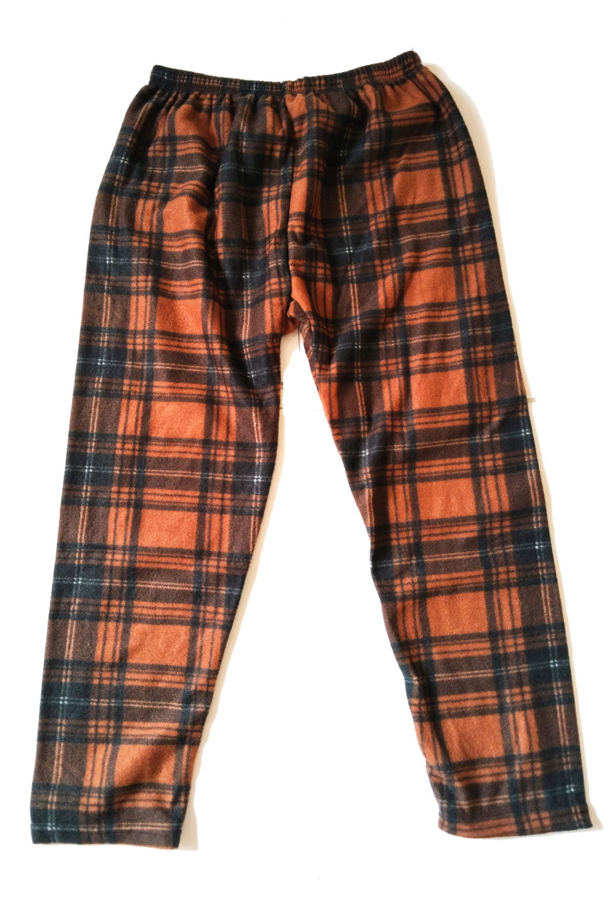 Unisex Fleece Pajama Bottoms Thermal Feature Plaid Pattern Plus Size Home Wear Pocketless