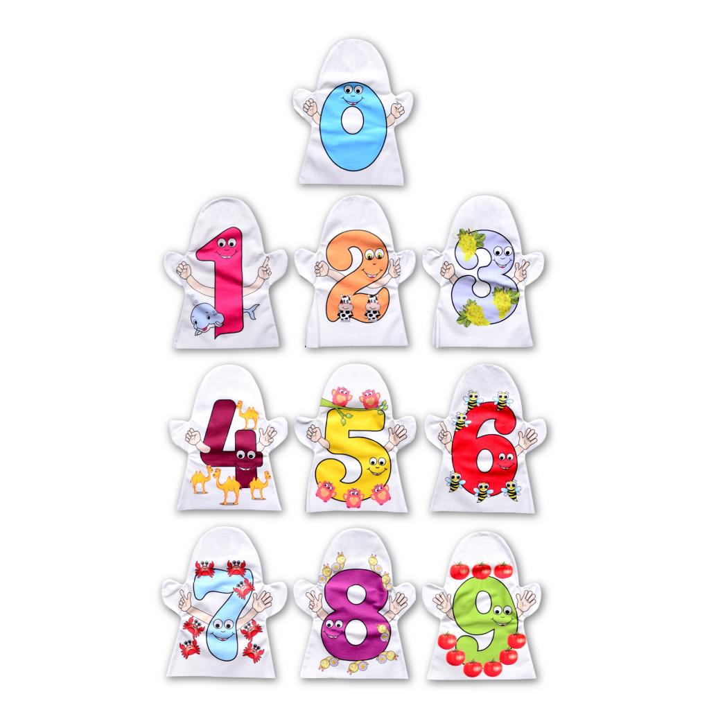 10 Piece Numbers Hand Puppet Set